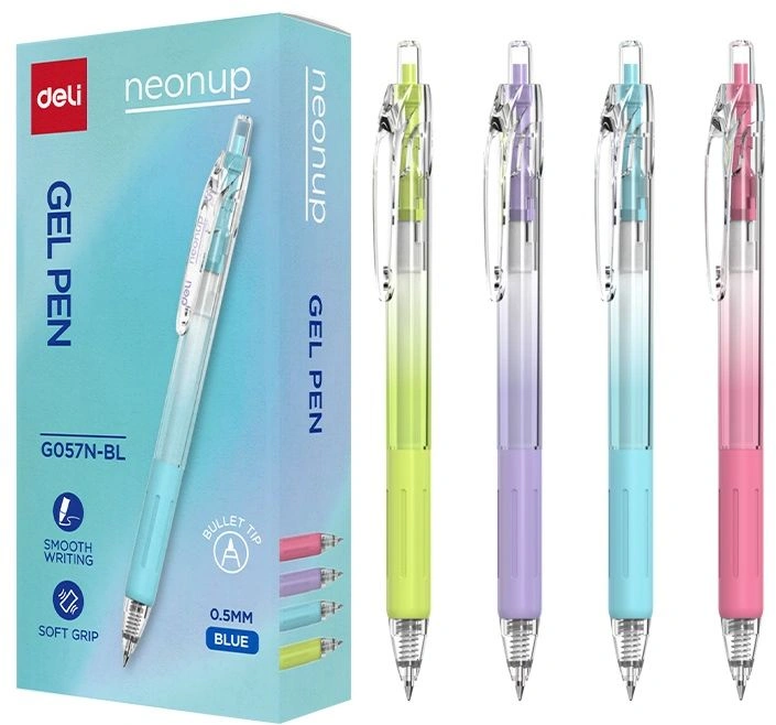 Ручка гелев. Deli EG057N-BL ассорти син. черн.