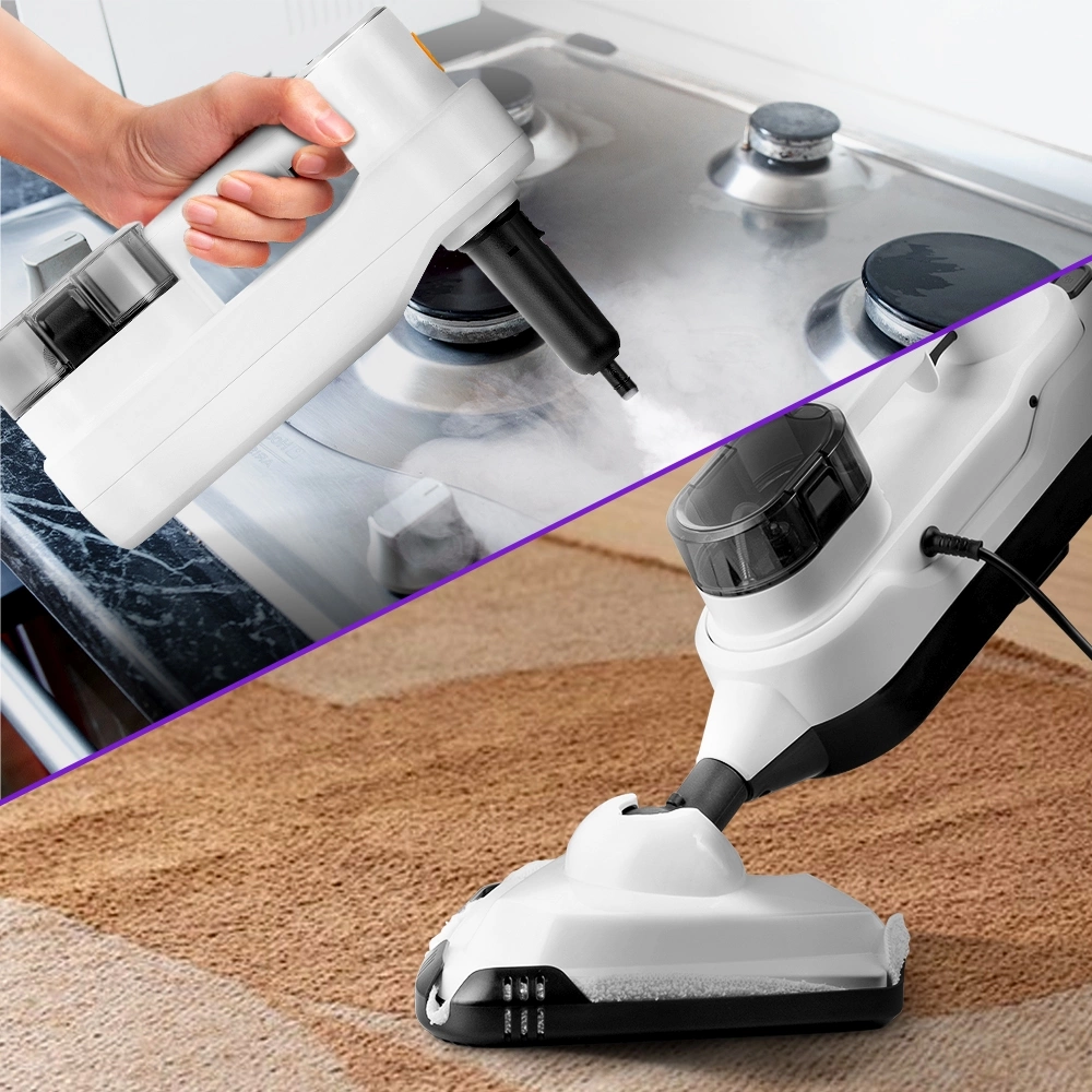 Швабра паровая Kitfort КТ-1072 1300Вт белый/черный