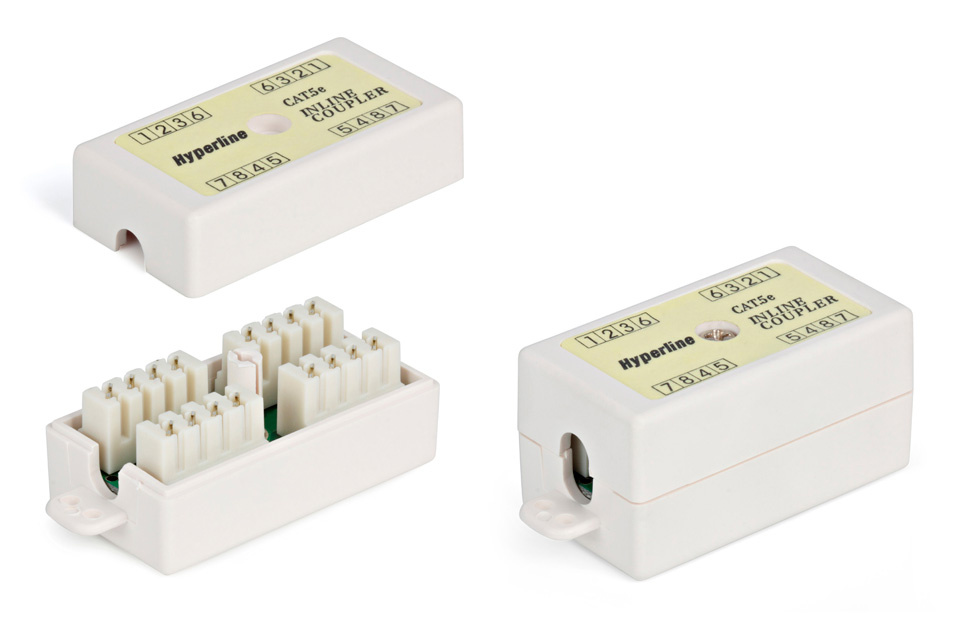 Адаптер Hyperline CA-IDC-C5E-WH проходн. Dual IDC кат.5E UTP бел.
