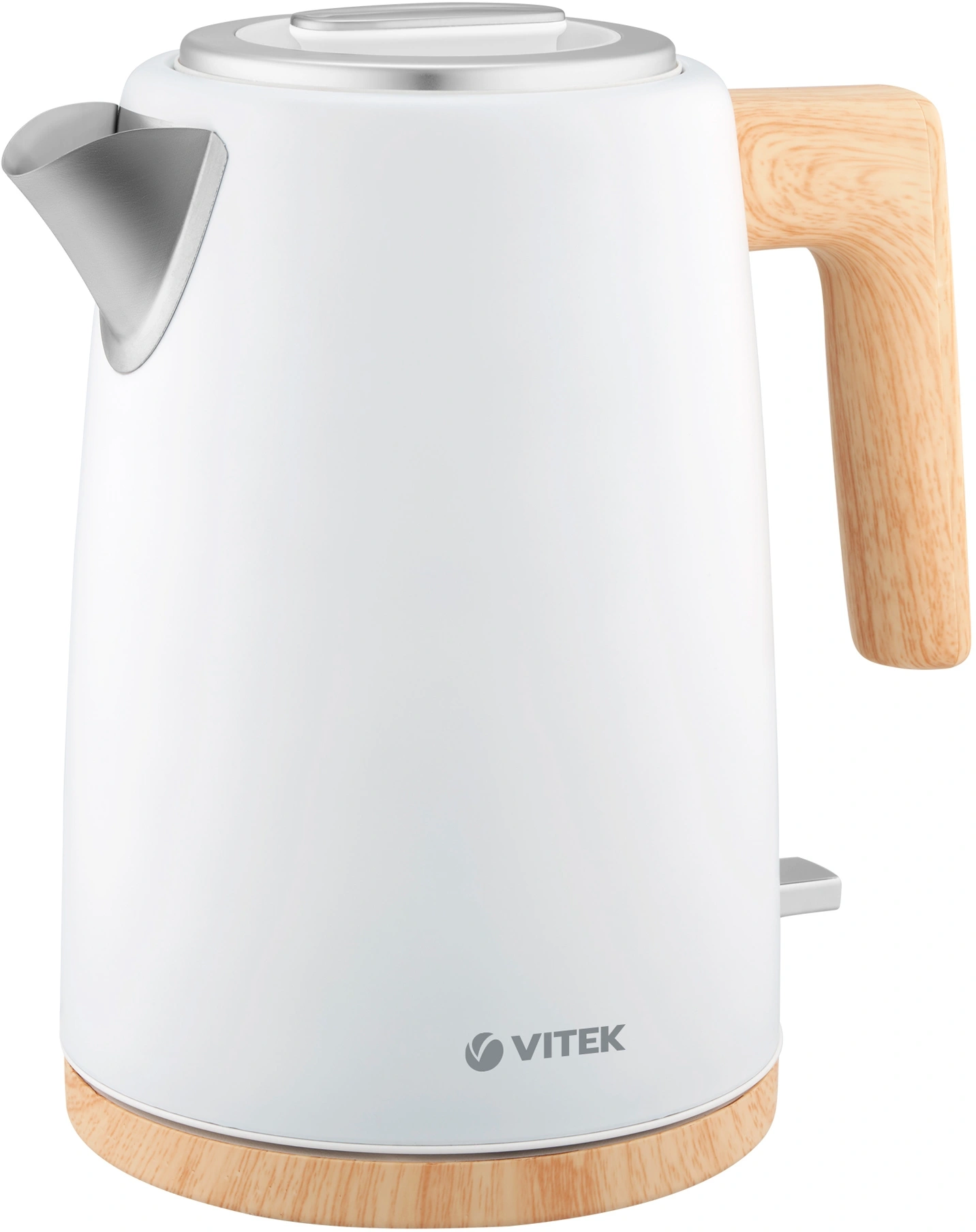Чайник электрический Vitek VT-1154 1.7л. 2200Вт белый/дерево корпус: металл/пластик