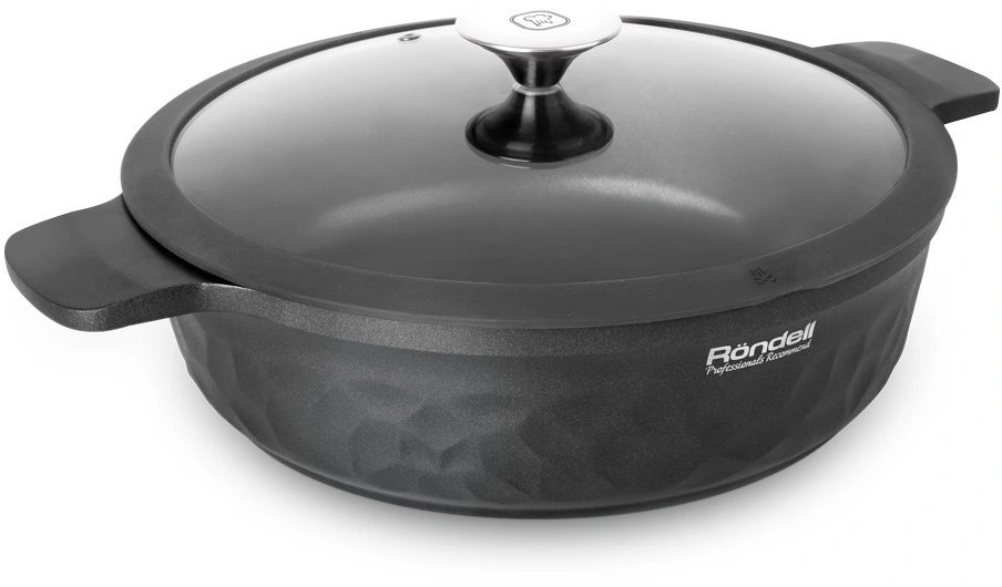 Сотейник Rondell ArtDeco RDA-1255 4.3л. d=28см (с крышкой) черный