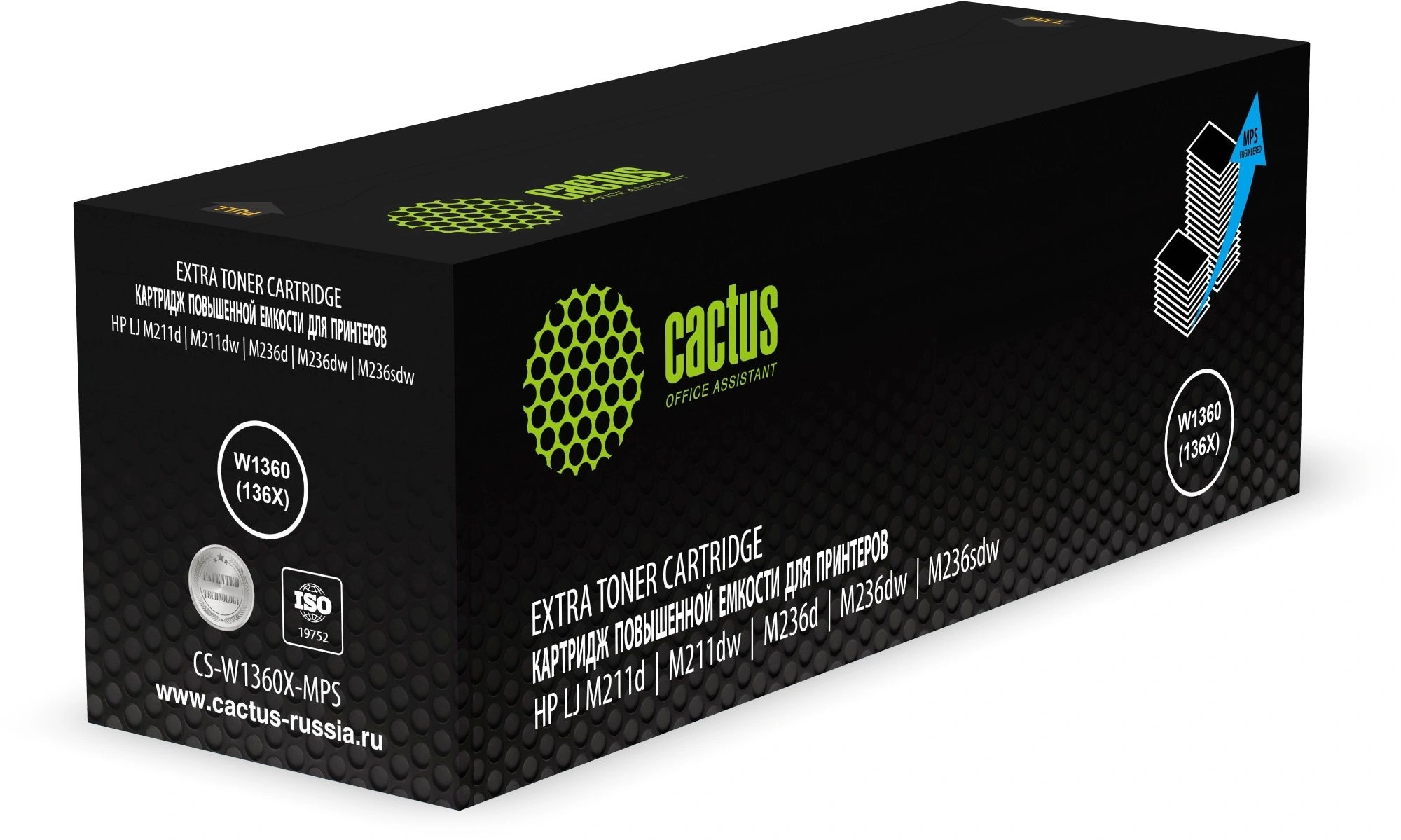 Картридж лазерный Cactus CS-W1360X-MPS W1360(136x) черный (10000стр.) для HP LJ M211d/M211dw/M236d/ M236dw/M236sdw/M236sdn