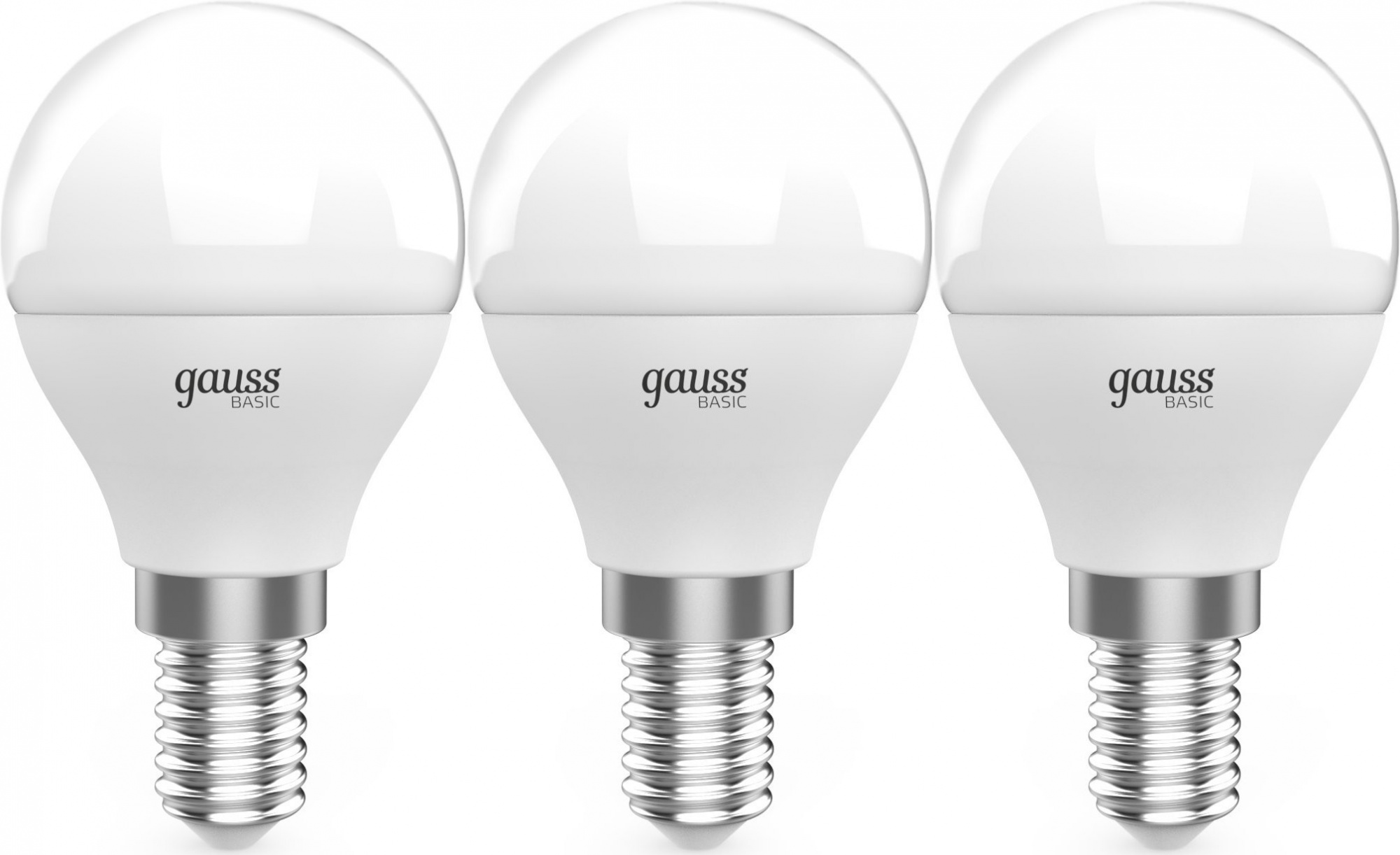 Лампа светодиодная Gauss Basic 10531152T 5.5Вт цок.:E14 шар 220B св.свеч.бел.теп. (упак.:3шт)