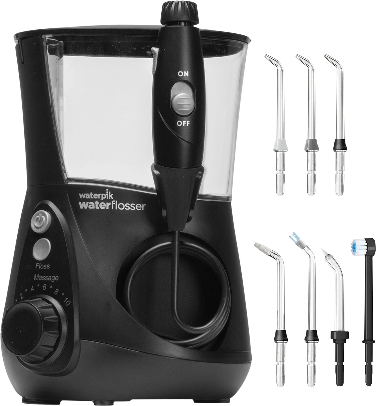 Ирригатор Waterpik WP-662 импульсн. 7насад. черный/серый