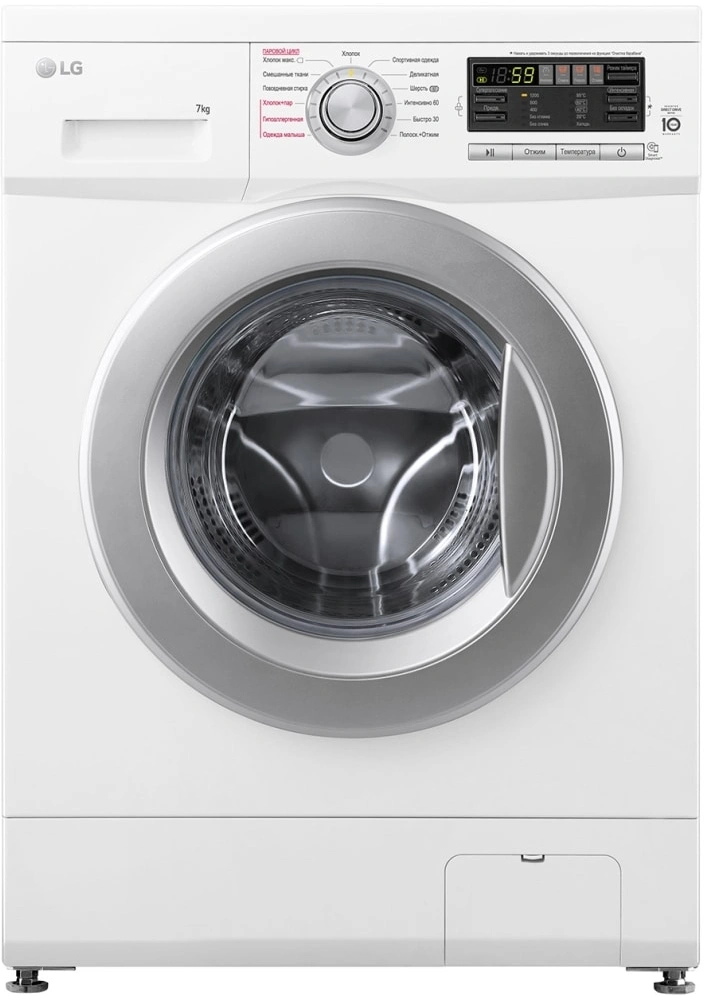 Стиральная машина LG F1296HDS1 класс: A загр.фронтальная макс.:7кг белый инвертор