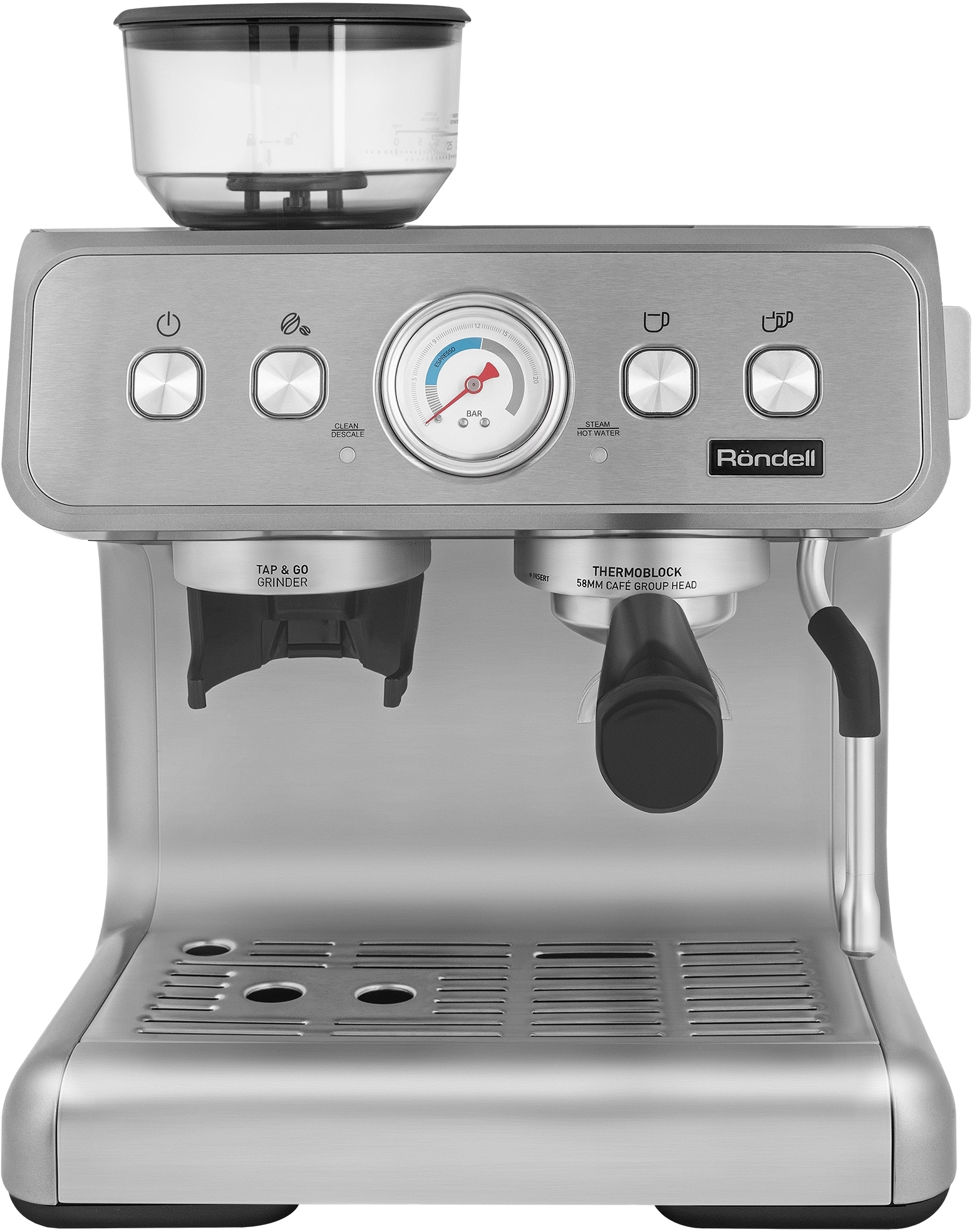 Кофемашина Rondell RDE-1105 1550Вт серебристый