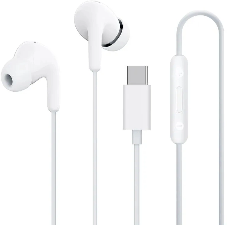 Гарнитура внутриканальные Xiaomi Type-C Earphones 1.25м белый проводные крепление за ухом (BHR8931GL)