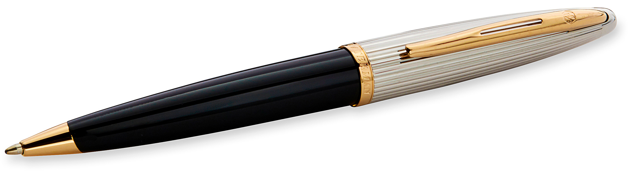 Ручка шариков. Waterman Carene De Luxe (S0700000) Black Silver GT M син. черн. подар.кор.