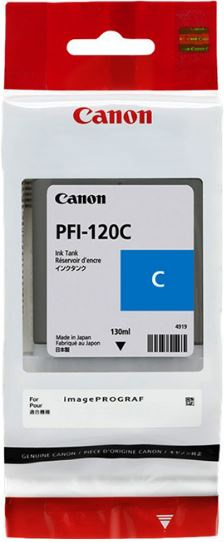 Картридж струйный Canon PFI-120C 2886C001 голубой (130мл) для Canon imagePROGRAF TM-200/205