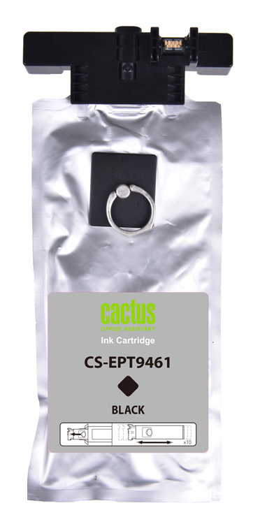 Картридж струйный Cactus CS-EPT9461 T9461 черный пигментный (180мл) для Epson WF-C5290DW/WF-C5790DW с чипом