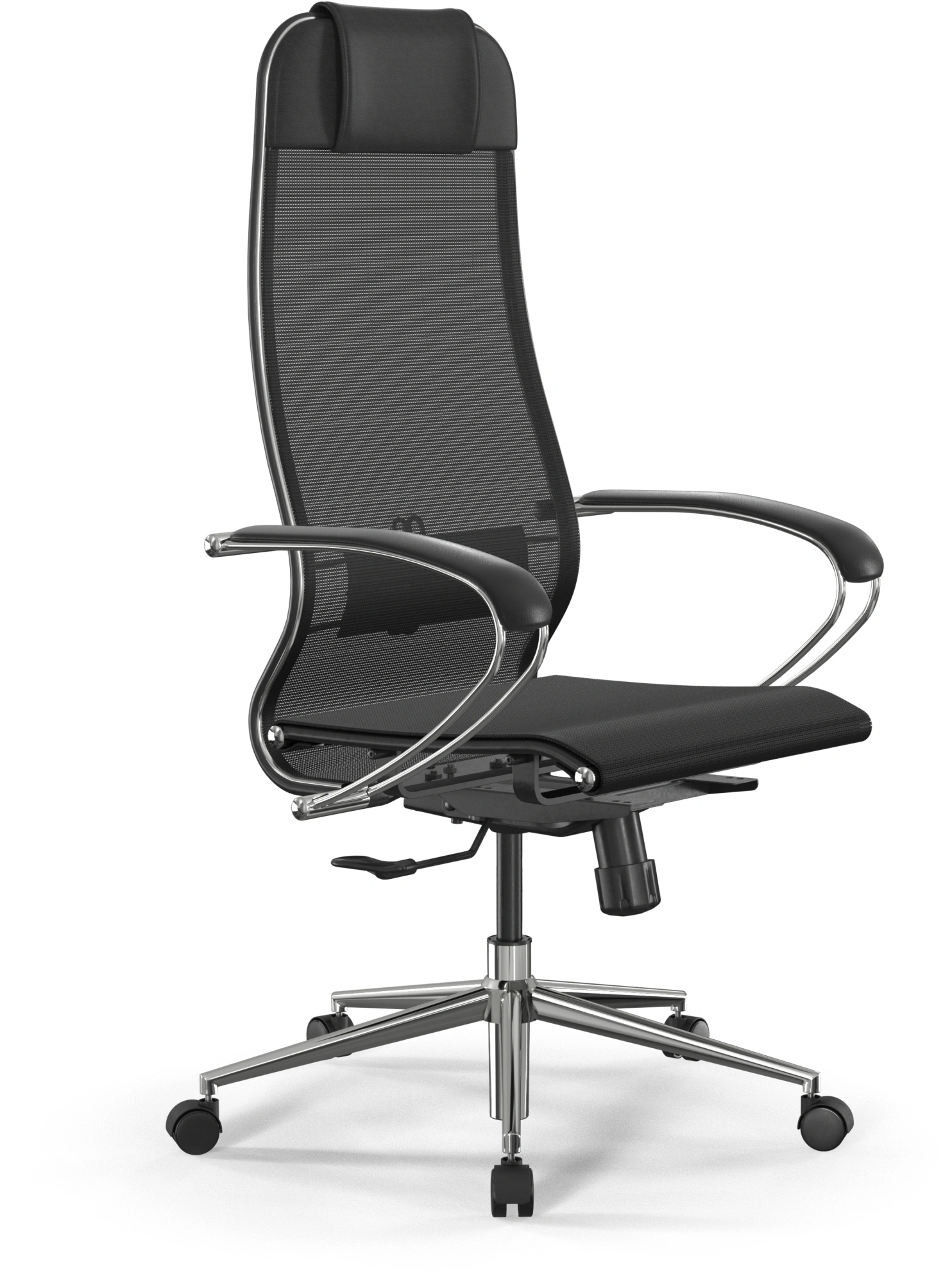 Кресло Метта ErgoLife Set 12 черный сиденье черный сетка с подголов. крестов. сталь хром