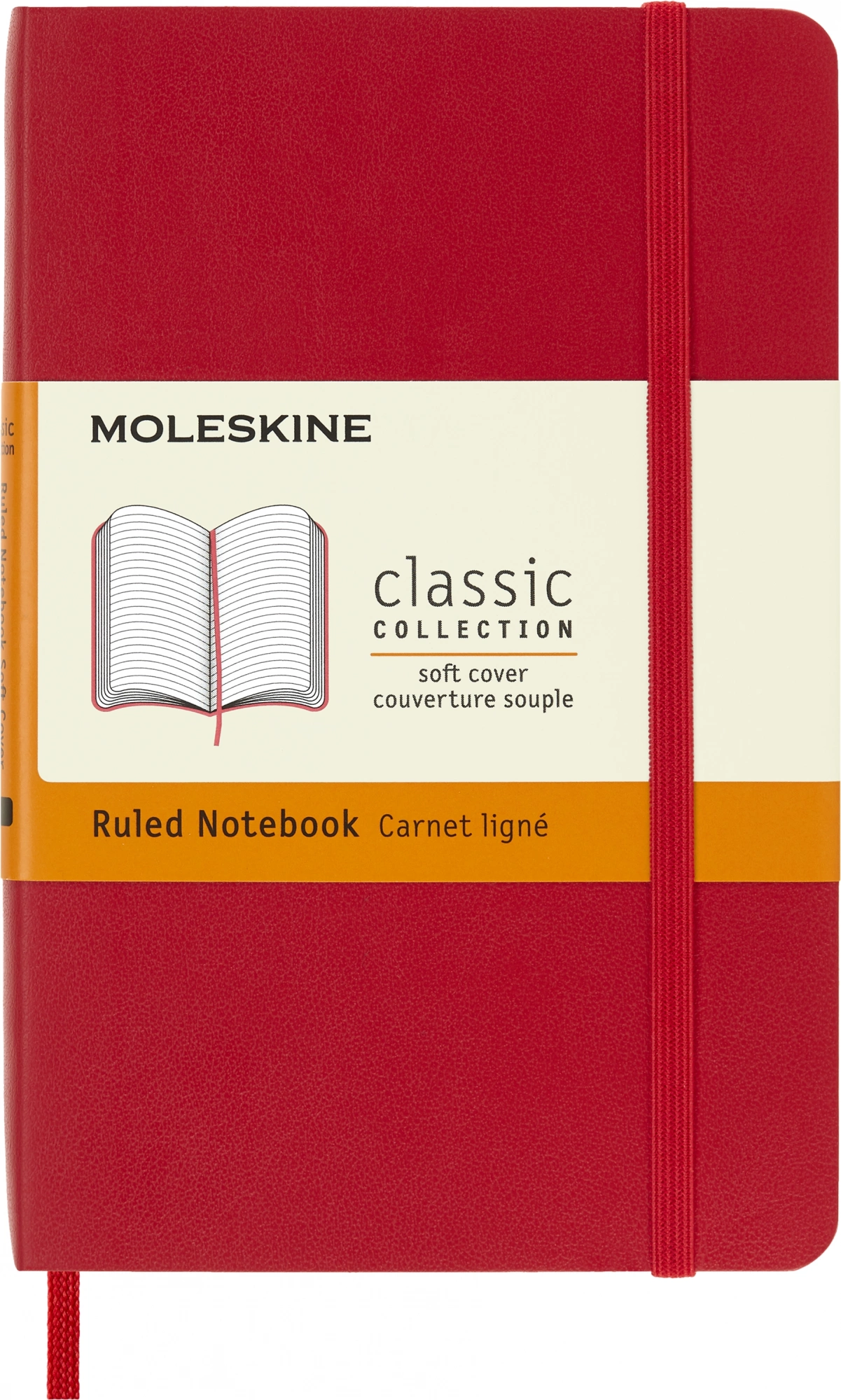 Блокнот Moleskine CLASSIC SOFT QP611F2 Pocket 90x140мм 192стр. линейка мягкая обложка красный