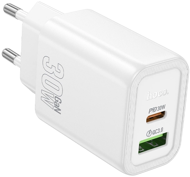 Сетевое зар./устр. Hoco N63 Gentle 30W 3A (PD+QC) USB Type-C универсальное белый