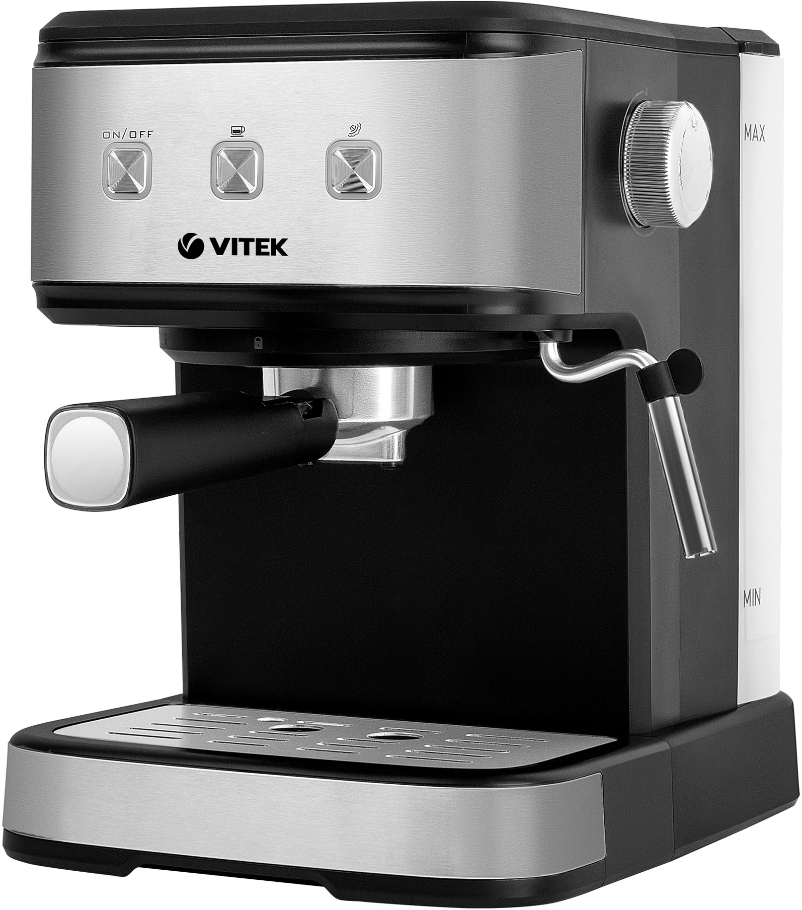 Кофеварка рожковая Vitek Metropolis VT-8470 850Вт серебристый/черный