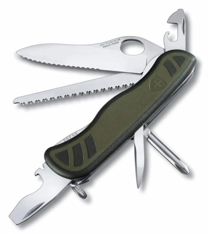 Нож перочинный Victorinox SWISS SOLDIERS KNIFE 08 (0.8461.MWCH) 111мм 10функц. зеленый/черный карт.коробка
