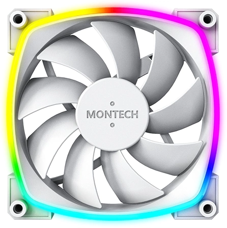 Вентилятор для корпуса Montech AX120 ARGB 120х120x25 белый 4-pin 27дБ (AX120 PWM WHITE) Ret