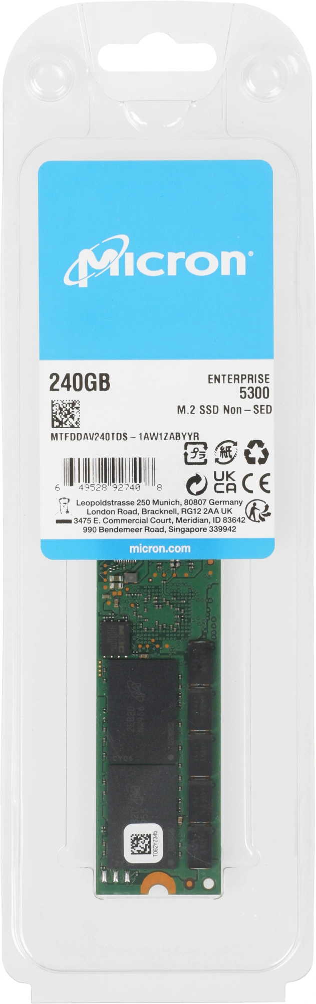 Накопитель SSD Crucial SATA-III 240GB MTFDDAV240TDS-1AW1ZABYY 5300 Pro M.2 2280