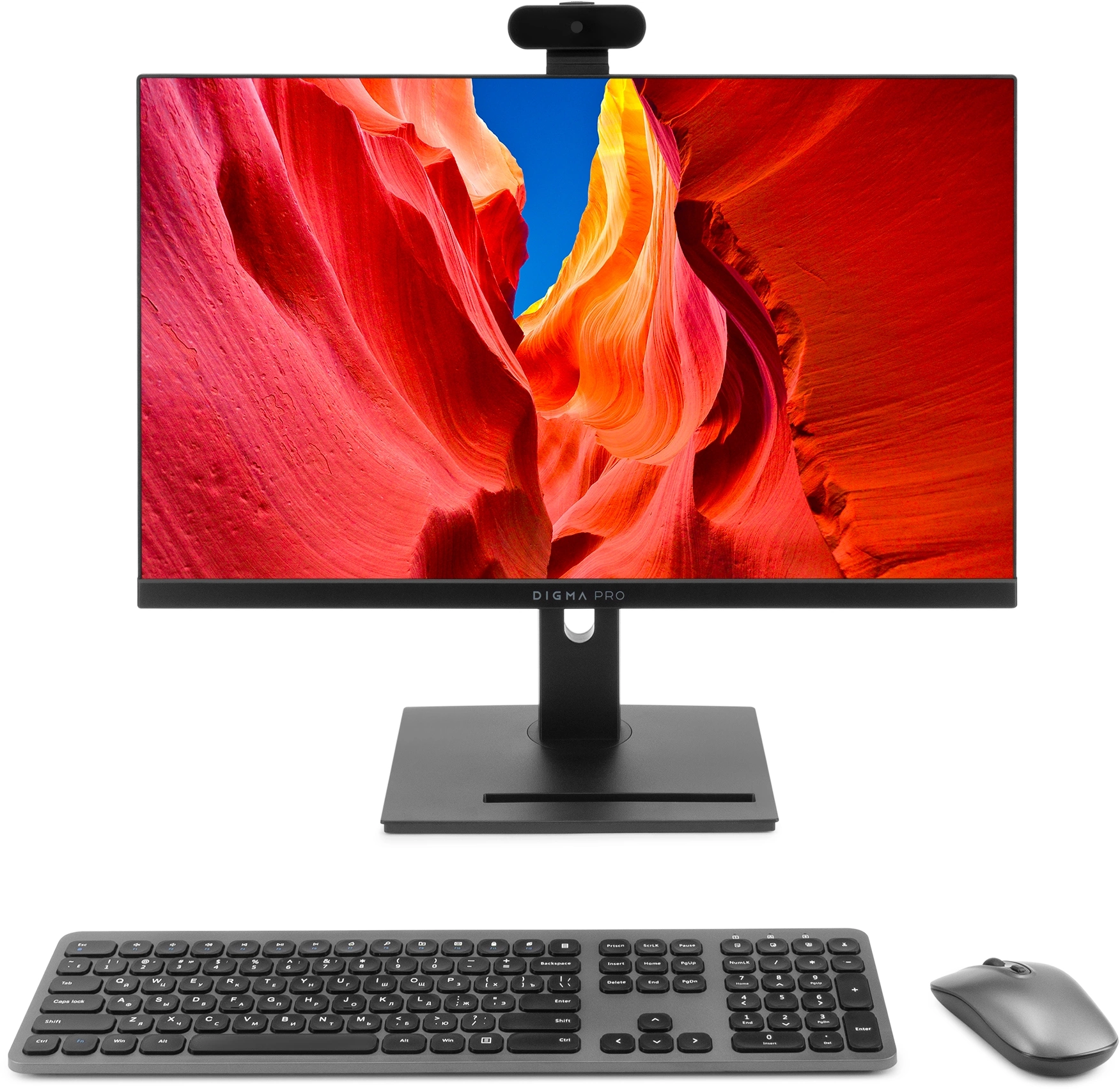 Моноблок Digma Pro Vision 23.8" Full HD i5 1235U (1.3) 16Gb SSD512Gb UHDG CR Windows 11 Pro Eth WiFi BT 90W клавиатура мышь Cam черный 1920x1080