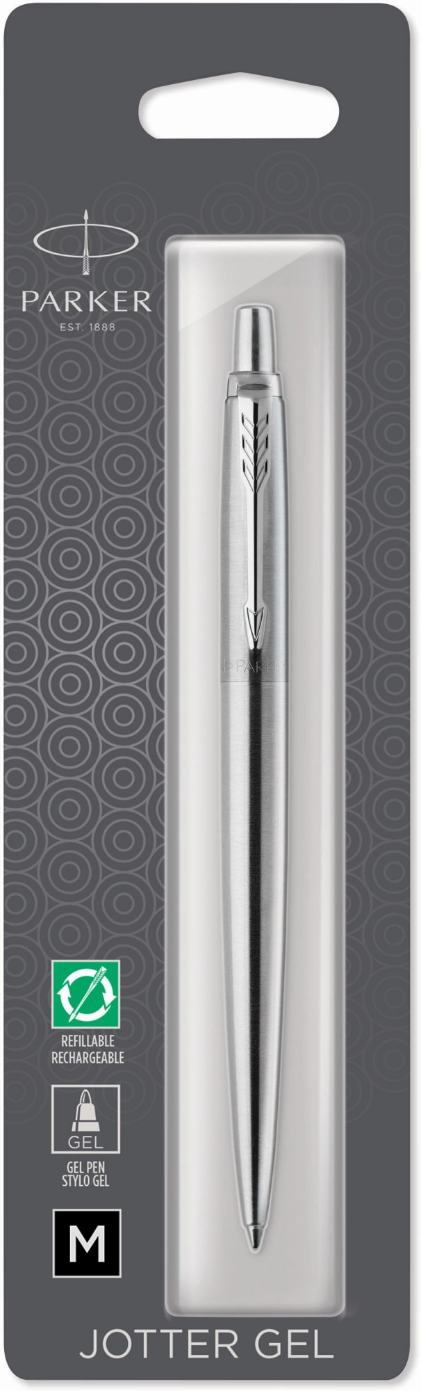 Ручка гелев. Parker Jotter Core K694 (2020671) Stainless Steel CT M черн. черн. блистер