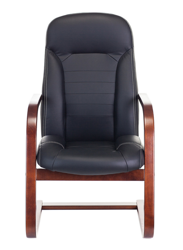 Кресло Бюрократ T-9923WALNUT-AV черный кожа полозья дерево коричневый