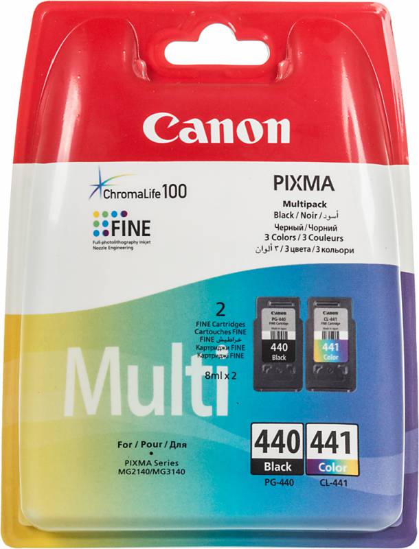 Картридж струйный Canon PG-440/CL-441 5219B005/5219B009 черный/трехцветный печ.гол.в компл. двойная упак. (180стр.) для Canon MG2140/MG3140