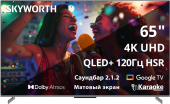 Телевизор QLED Skyworth 65" 65Q75G Magic Sound Karaoke TV Frameless черный/черный 4K Ultra HD 120Hz MEMC DVB-T DVB-T2 DVB-C DVB-S DVB-S2 USB WiFi Smart TV