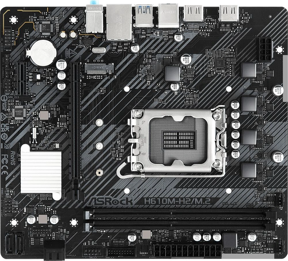 Материнская плата Asrock H610M-H2/M.2 Soc-1700 Intel H610 2xDDR4 mATX AC`97 8ch(7.1) GbLAN+HDMI