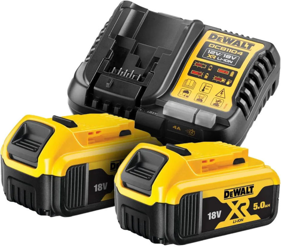 Батарея аккумуляторная DeWalt DCB1104P2 18В 5Ач Li-Ion (З/У в компл.)