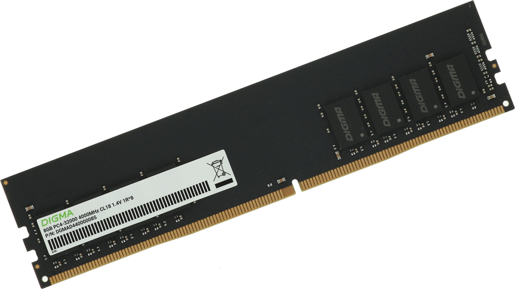 Память DDR4 8GB 4000MHz Digma DGMAD44000008S RTL PC4-32000 CL19 DIMM 288-pin 1.4В single rank Ret