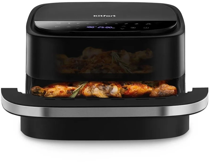 Аэрогриль Kitfort КТ-2289 2200Вт черный/серебристый
