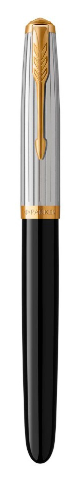 Ручка перьев. Parker 51 Premium (CW2169030) Black St.Steel GT F сталь нержавеющая подар.кор.