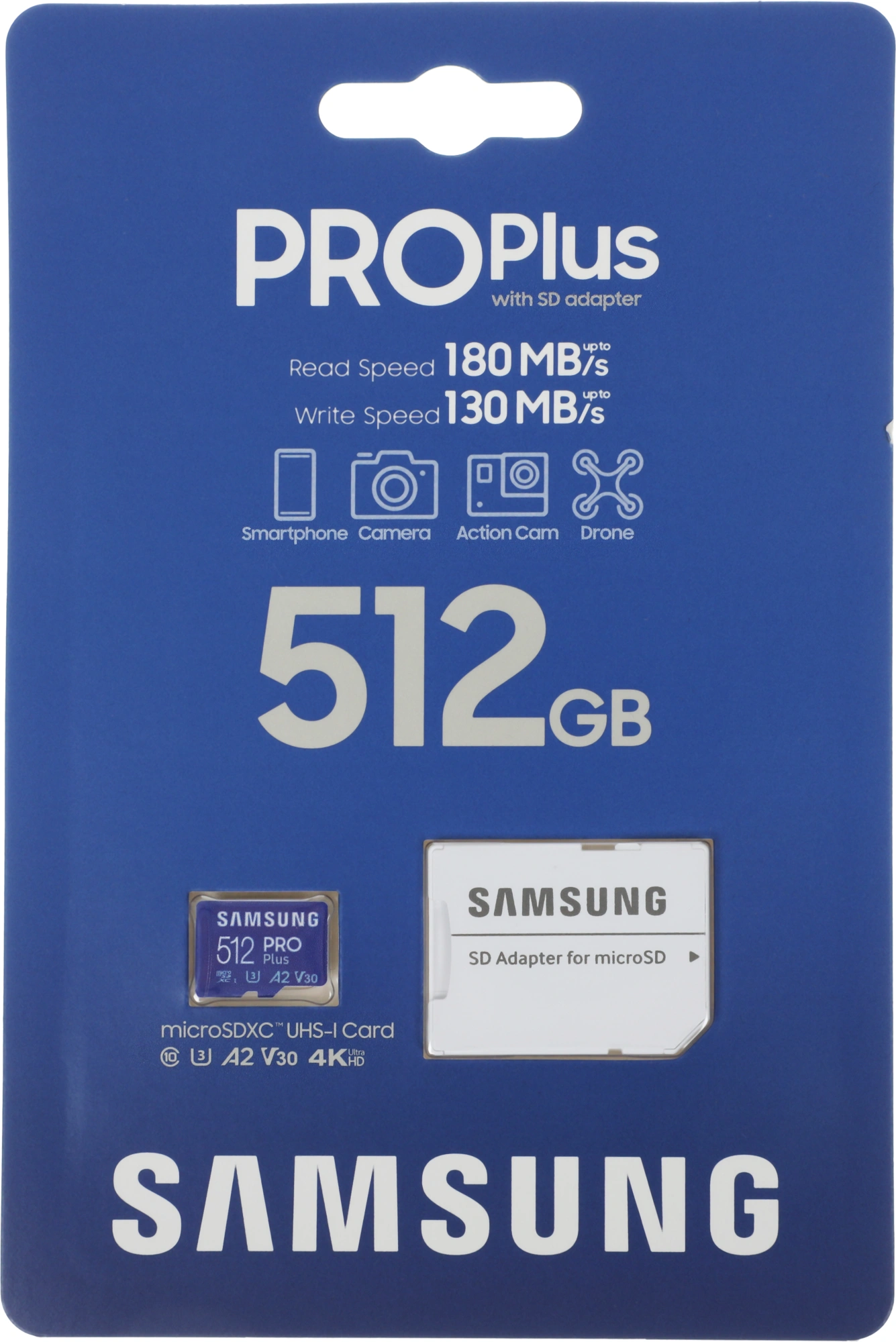 Флеш карта microSDXC 512GB Samsung MB-MD512SA Pro PLUS V30 + adapter