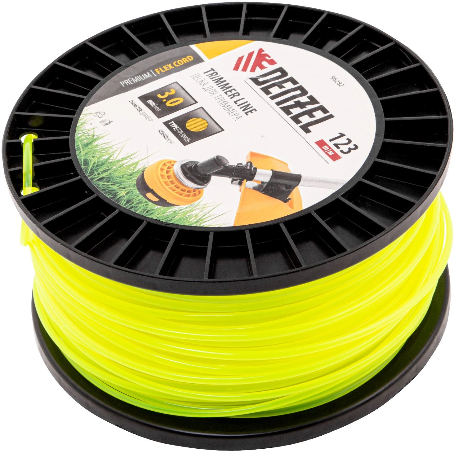 Леска для садовых триммеров Denzel 96282 d=3мм L=123м