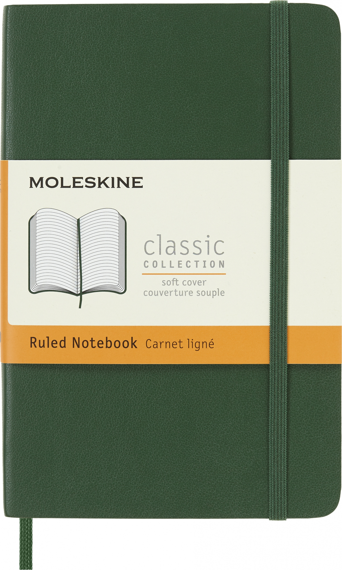 Блокнот Moleskine CLASSIC SOFT QP611K15 Pocket 90x140мм 192стр. линейка мягкая обложка зеленый
