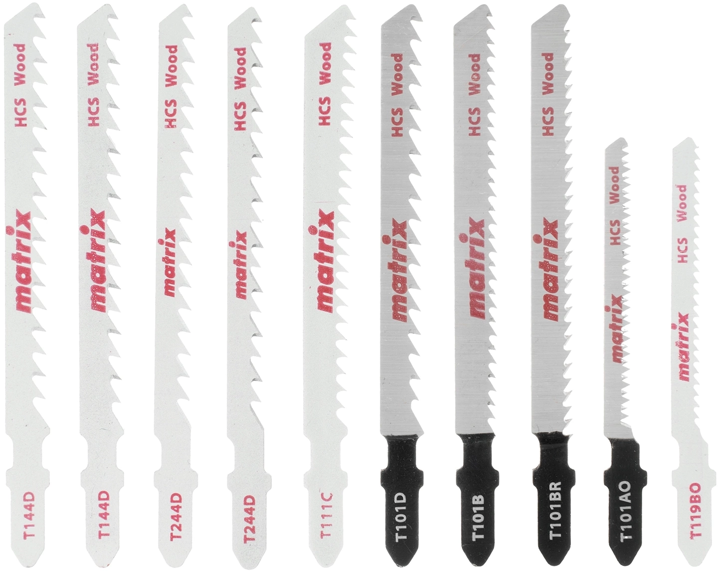 Набор пилок по дереву Matrix 78249 10пред. (лобзики)