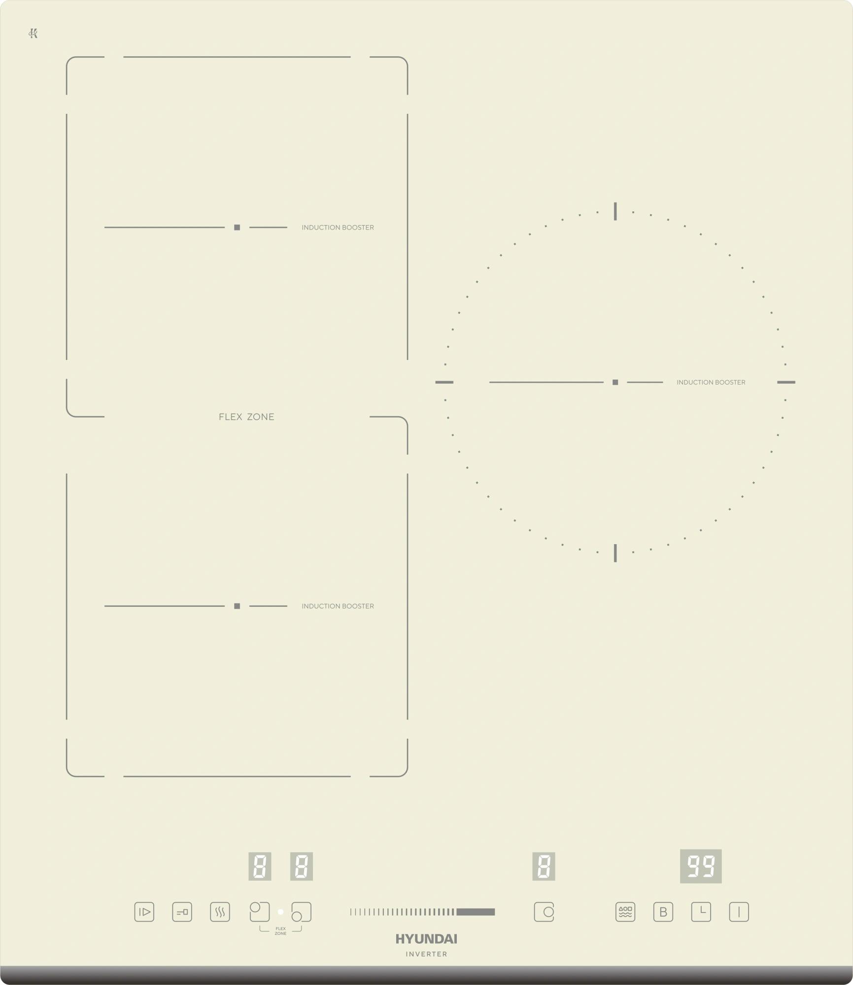 Индукционная варочная поверхность Hyundai HHI 4771 BE бежевый