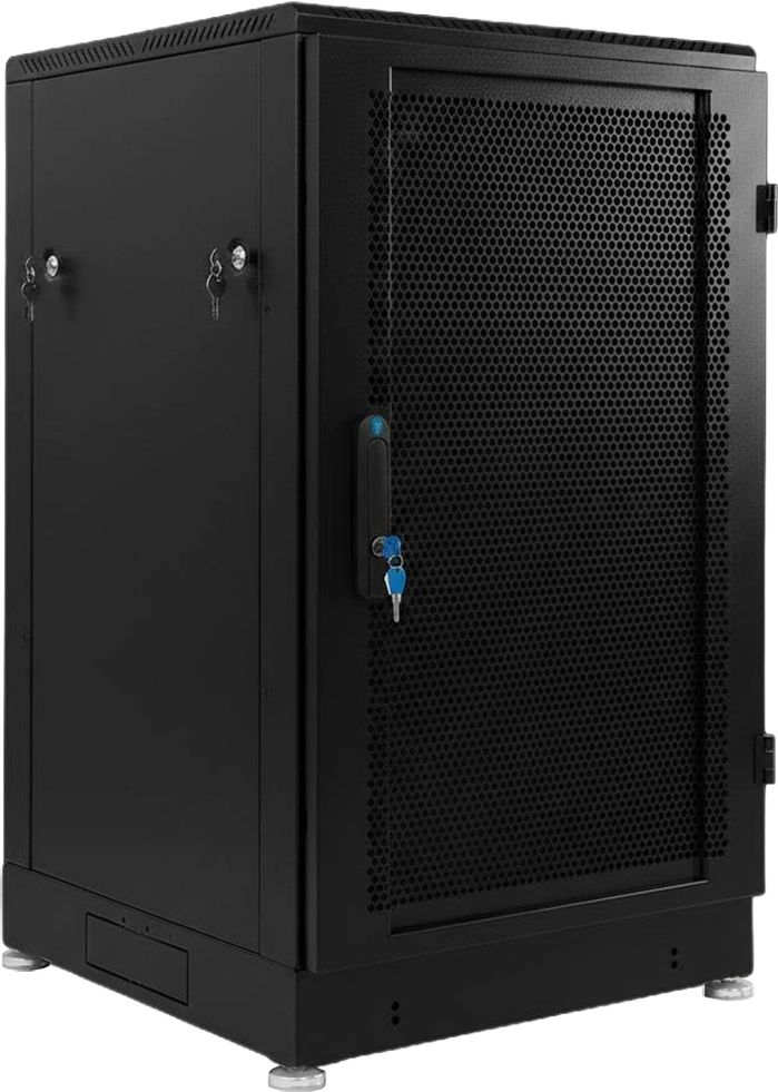Шкаф серверный ЦМО (ШТК-М-24.6.10-44АА-9005) напольный 24U 600x1000мм пер.дв.перфор. задн.дв.перфор. 2 бок.пан. 700кг черный 855мм 74.1кг 180град. 1245мм IP20 металл