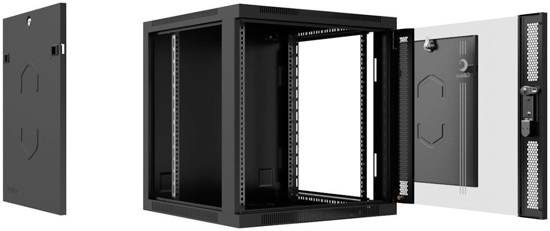 Шкаф коммутационный Cabeus (SH-05F-15U60/60-R-BK) настенный 15U 600x600мм пер.дв.стекл 60кг черный 540мм 30кг 220град. 769мм IP20 сталь