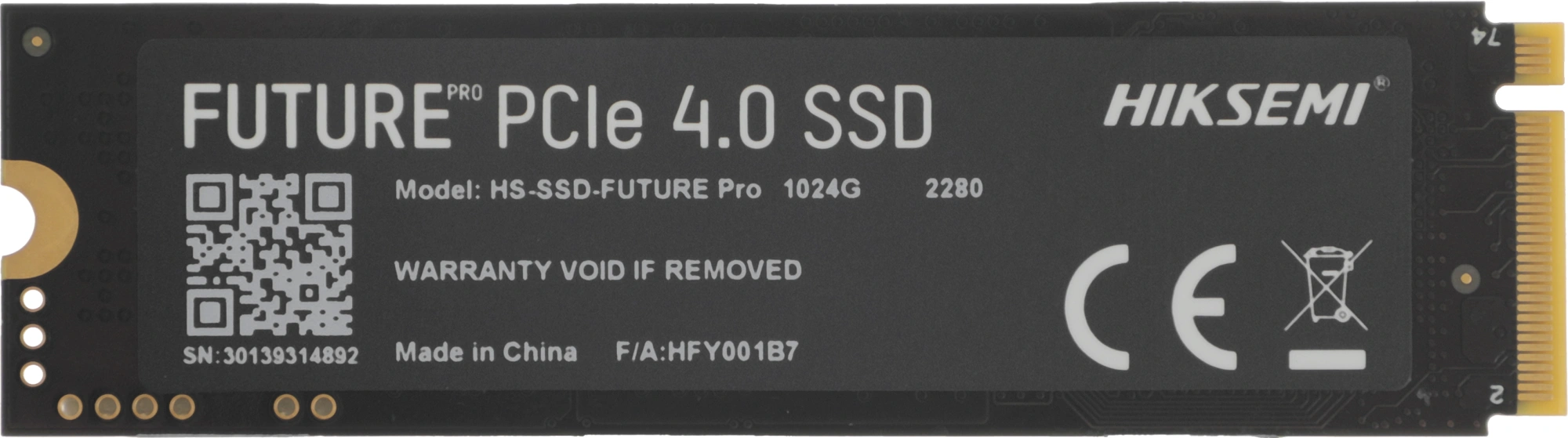 Накопитель SSD Hikvision PCIe 4.0 x4 1TB HS-SSD-FUTURE PRO 1024G M.2 2280