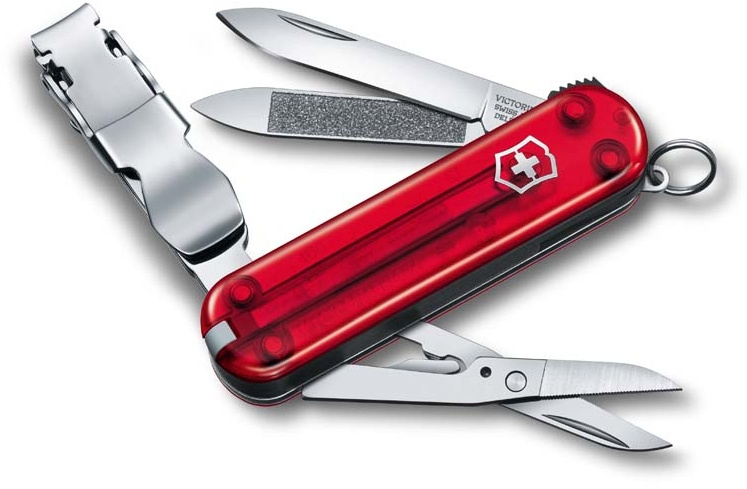 Нож перочинный Victorinox Nail Clip (0.6463.T) 65мм 8функц. красный полупрозрачный