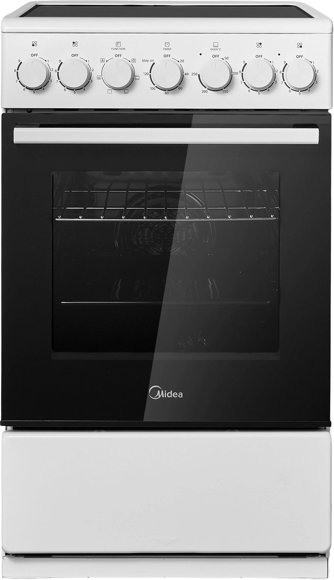 Плита Электрическая Midea MFO-M4E20T6E(WH) белый/черный стеклокерамика (без крышки)