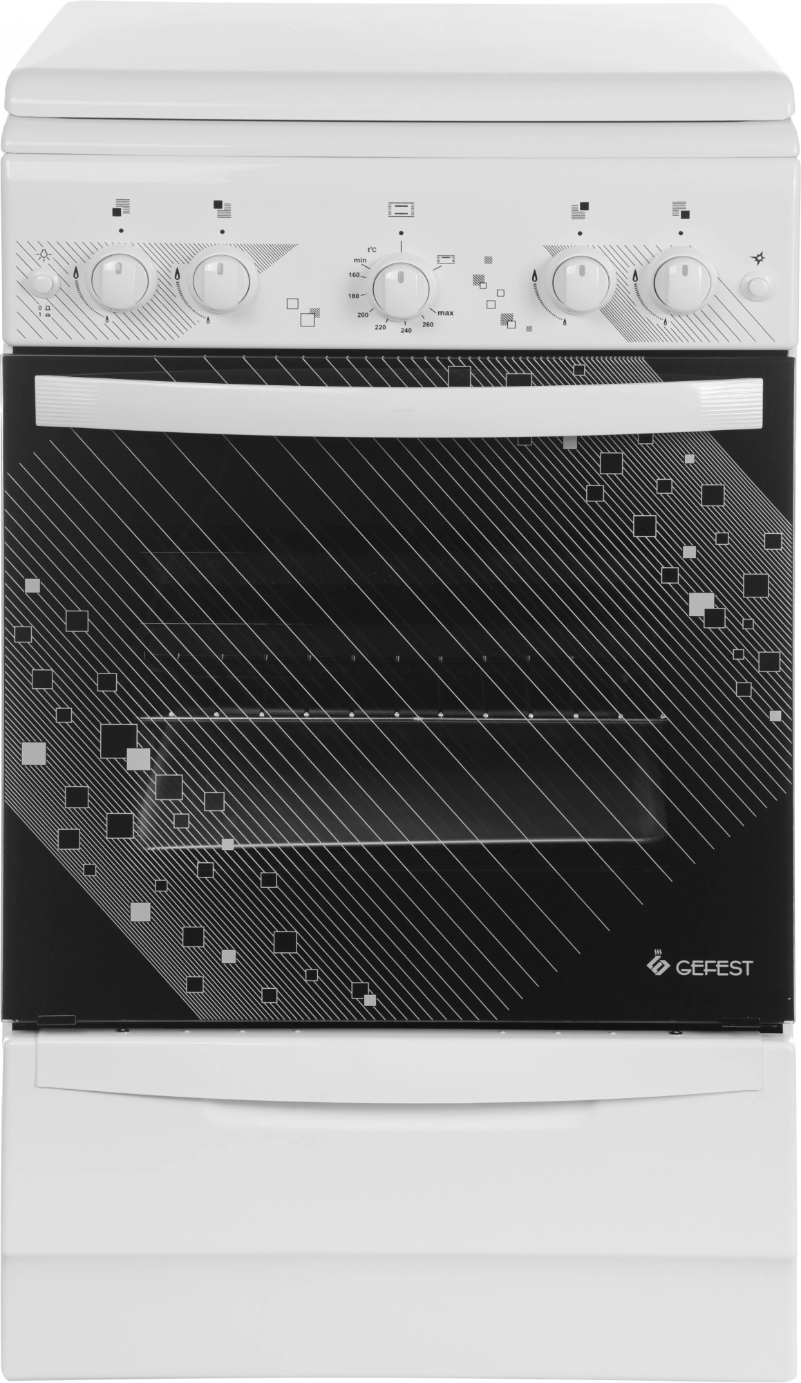 Плита Газовая Gefest ПГ 5100-02 0309 белый (металлическая крышка) реш.чугун