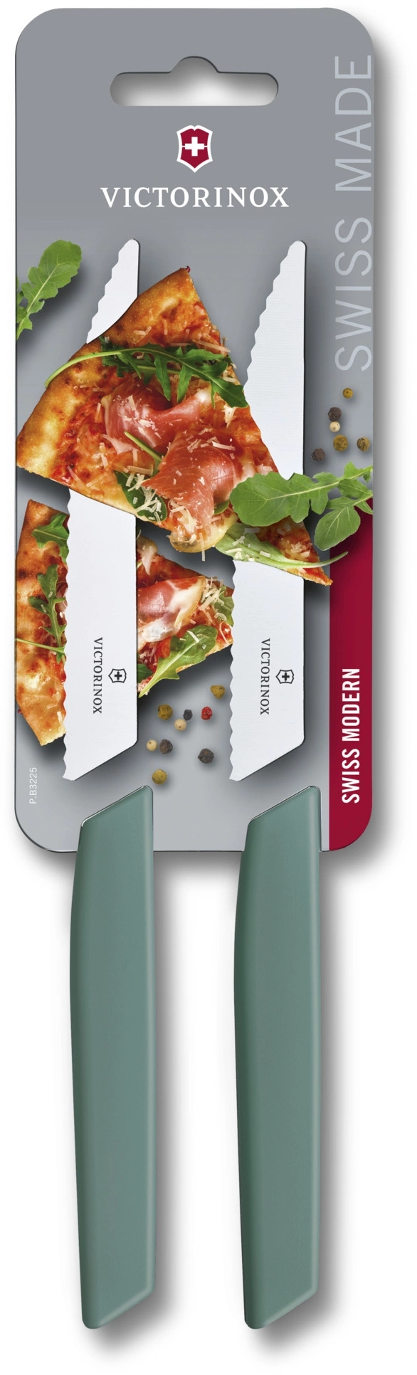 Набор ножей кухон. Victorinox Swiss Modern 6.9006.12W43B компл.:2предм. зеленый блистер