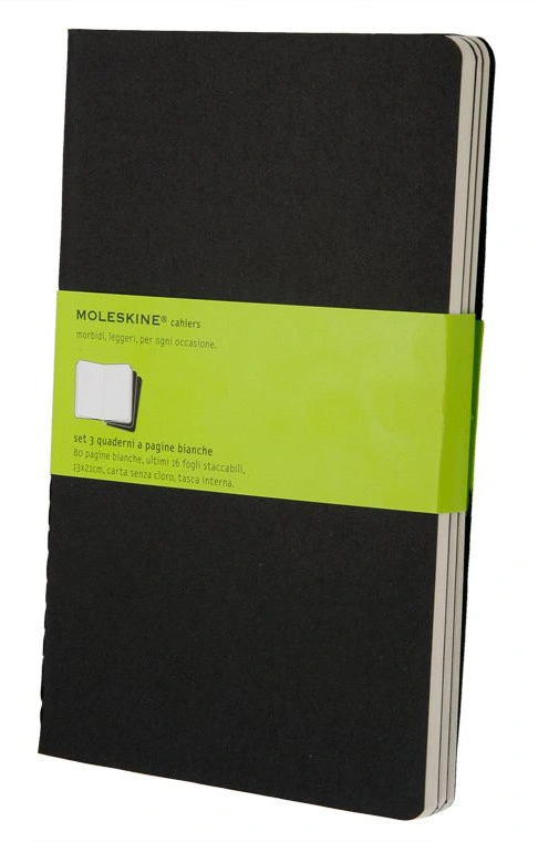 Блокнот Moleskine CAHIER JOURNAL QP318 Large 130х210мм обложка картон 80стр. нелинованный черный (3шт)