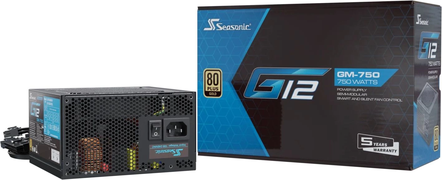 Блок питания Seasonic ATX 750W G12 GM-750 80+ gold (20+4pin) APFC 120mm fan 6xSATA RTL