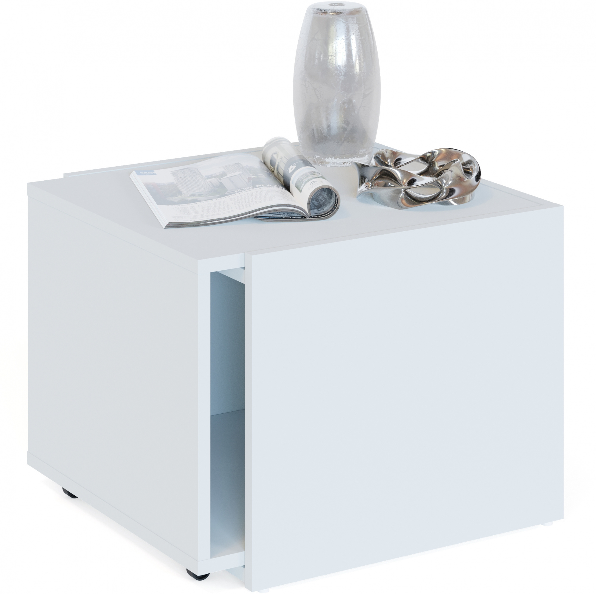 Стол журнальный Сокол СЖ-11 раздвиж. столешница ЛДСП белый (00-00013623)