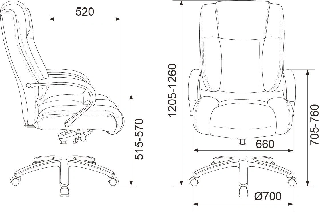 Кресло руководителя Бюрократ T-9925SL Fabric черный Holland 75 крестов. металл хром