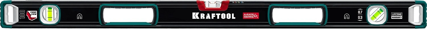 Уровень Kraftool 34988-100 пузырьковый 3глаз. магнит. черный/зеленый