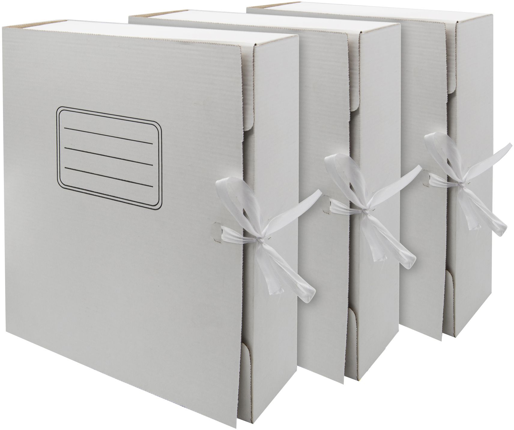 Папка архивная 2 завязки Silwerhof микрогофрокартон корешок 75мм белый (упак.:3шт)