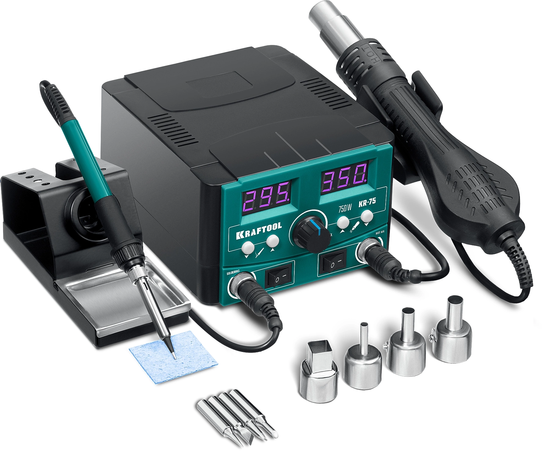 Паяльная станция Kraftool KR-75 электрич. 750Вт макс.t=480 (55340)